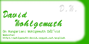 david wohlgemuth business card
